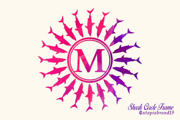 Shark Circle Frame Monogram Font